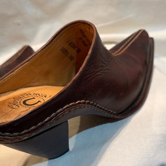Women's Brown Leather Mules - Picture 8 of 11